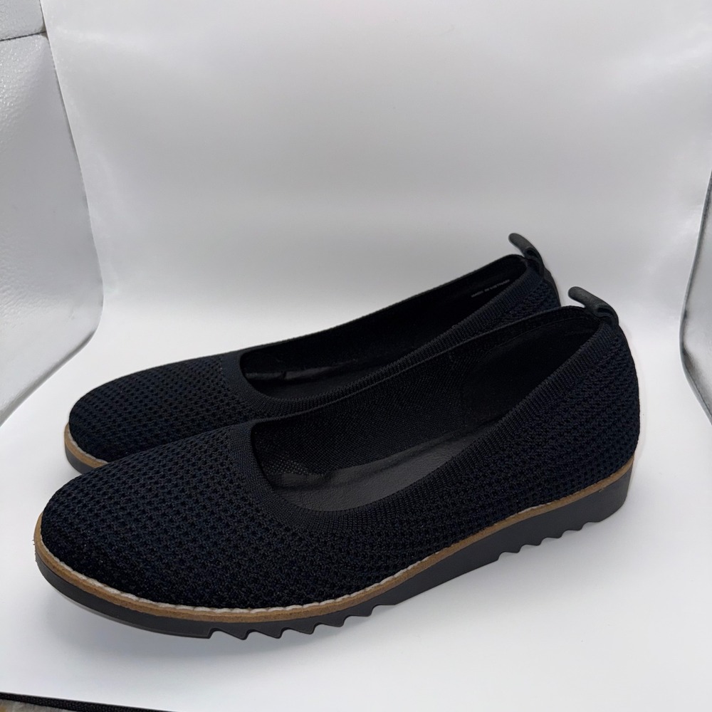 Eileen Fisher Black Knit Ballet Flats Womens 9 Slip On Quiet Luxury Office Work - Picture 11 of 11